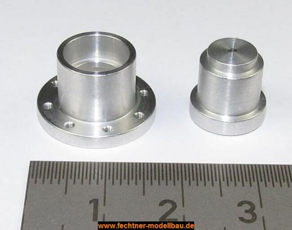 1x Flatbed aluminum hub with hub caps. 1 aluminum hub, 1