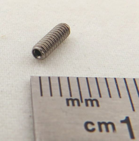Grub screw M2 x12 DIN916 / ISO4029, V2A. Stainless steel. 10 pieces