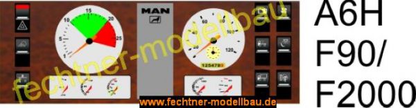 Decal / Sticker "dashboard" A6H for MAN F90 / F2000