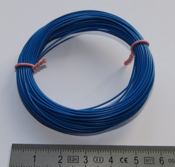 tresse PVC, 0,08 QMM, bleu, 10m anneau, flexible