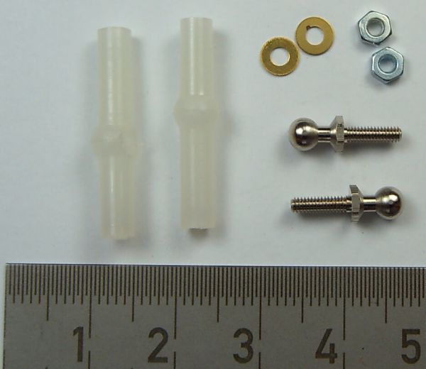 2 plastic double ball head M2. For direct screwing