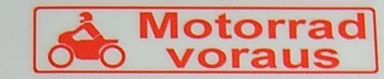 étiquette de texte "moto avant", rouge, 1: 14 auto