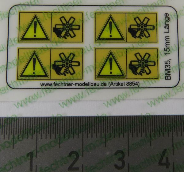 1 símbolos de advertencia Ajuste 15mm ancho símbolos BM35, 4