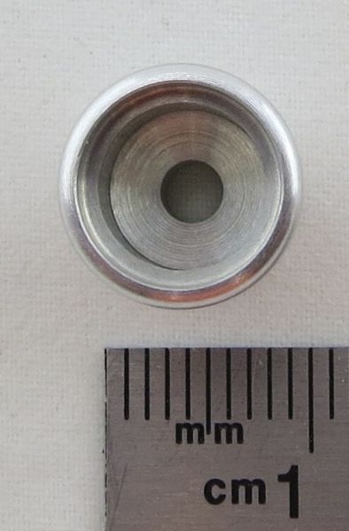 1x aluminium huls 11 mm diameter, 11 mm lang met gat voor 3 mm