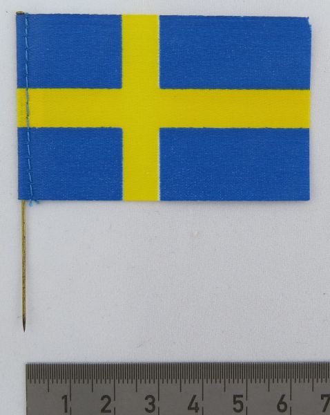 1x flag SWEDEN, made of fabric, with flagstick