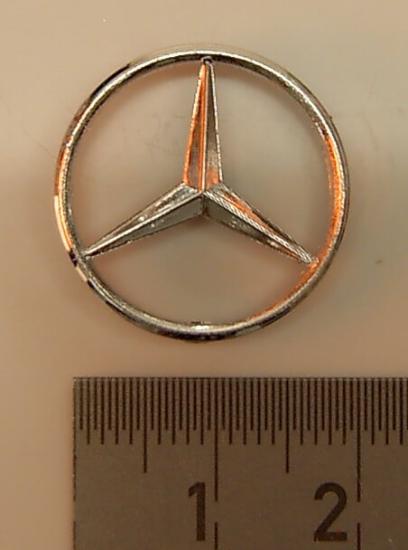 1 Mercedes-Stern (20mm außen), verchromt Für Actros