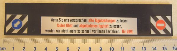 1 Strainer Nr.34 about 160x30x1mm Slogan (White