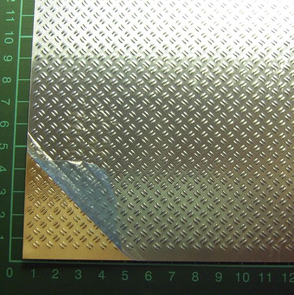 1x Alu-Riffelblechplatte Doppelreiskorn, Abm. 500x210mm,