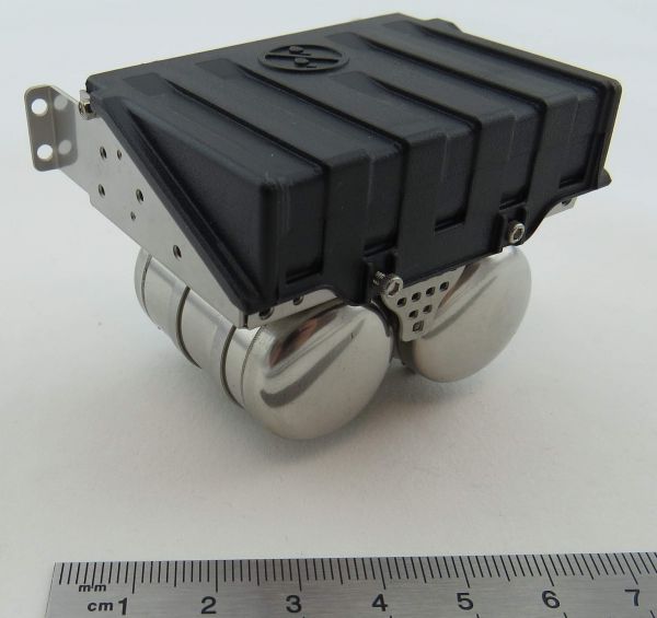 Battery box, wide, made of V2A, suitable for Tamiya chassis
