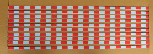 Warnstreifenset 5mm stripe width, 90 °, red / white reflective,