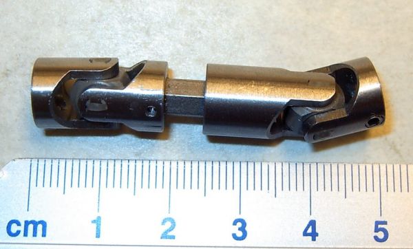 Dubbele kruiskoppeling 10mm Diameter, totale lengte 43mm, St