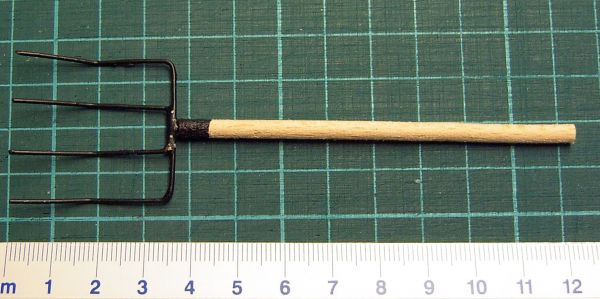 1x estiércol tenedor Púas naturaleza 4, 12cm largo 3,5cm amplia