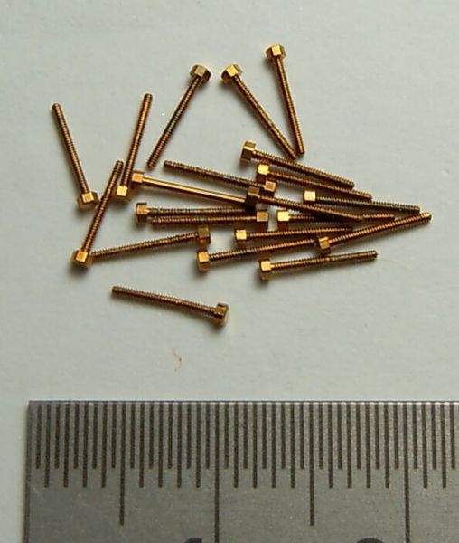 6-Kant model screw M0,8 x 4 brass SW 1,3mm addendum