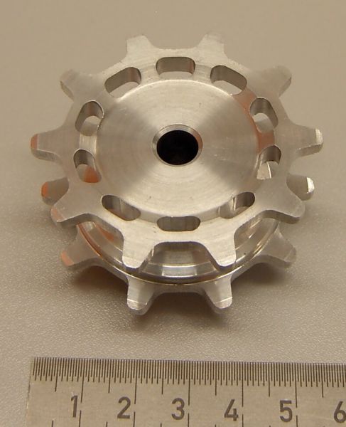 1 tandwiel, aluminium, 10 tanden diameter 55mm, breedte