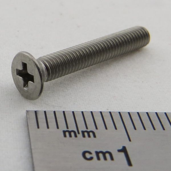 100 countersunk screws with cross slot M3 x 20 DIN 965, stainless steel