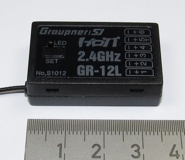 1 Graupner mottagare HOTT GR-12L.2,4GHz. 6 kanal, Graupner