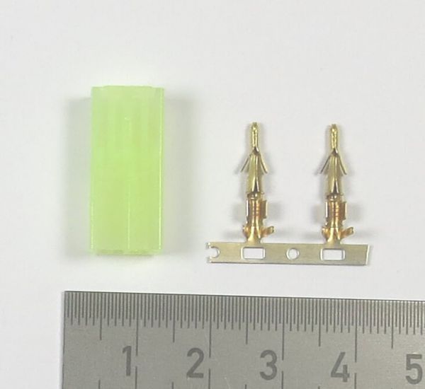 1 Mini Tamiya plugs with gold plated contacts (2-pin)