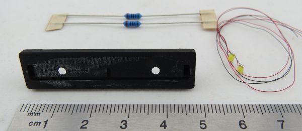 Kennzeichenhalter, schwarz, Variante1 mit SMD-LEDS, weiss