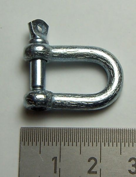 1 shackle about 16x8mm, with studs with eye, galvanized