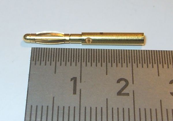 1 Goldverbinder 2,0mm Stecker mit Buchse 1 Stück (vorne