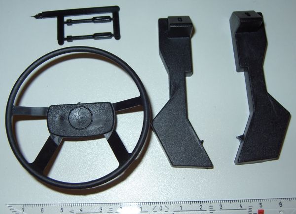 1 steering column completely. With steering wheel 70mm diameter. With