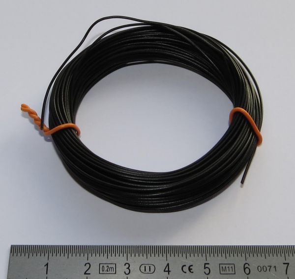 PVC braid, 0,08 qmm, black, 10m ring, flexible