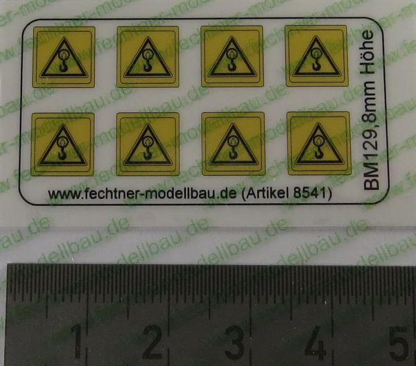 1 Warn-Symbole-Set 8mm hoch, BM129, 8 Symbole, gelb/schwarz