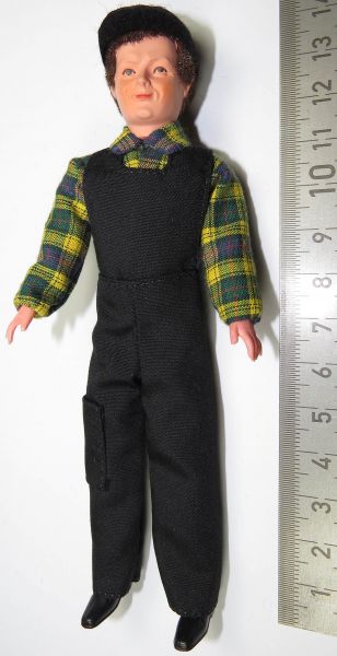 1 Flexible Doll warehouseman, 14cm tall black