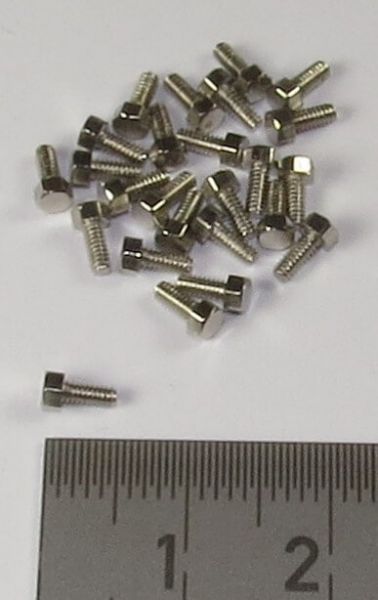 6-Kant model screw M1,6 x 4 nickel-plated brass. SW