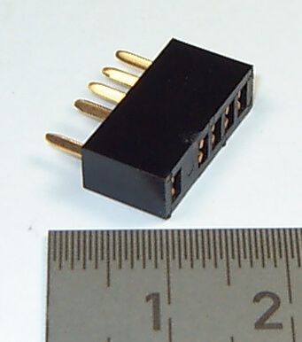 1 conector pines 5x, negro, aprox 16x5mm