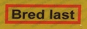 Sticker REFLEX warning "Bred last" of