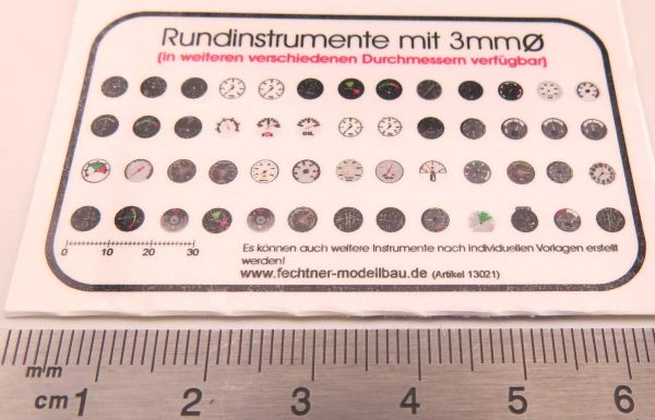 Instrumenten-Aufklebersatz, 52 runde Instrumente mit 3mm