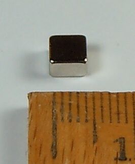 1x neodymium magneet, vierkant, 5x5mm. 3mm dikke, hoge