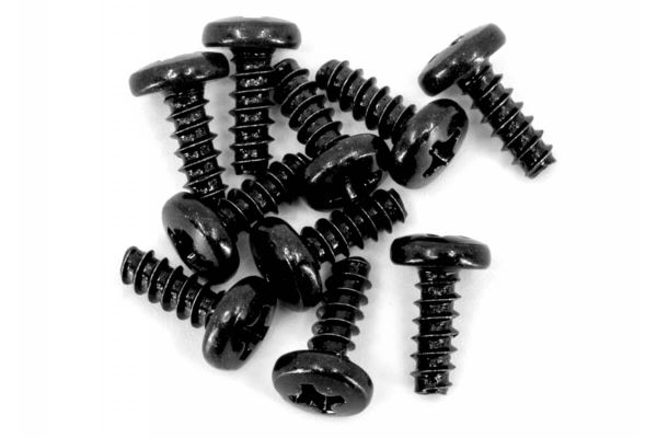 Servo horn screws (10 pieces). Black. For Futaba servos