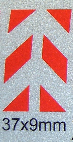 printed Foliendecal reflex foil W-3 45 ° bevel