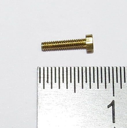6-Kant model screw M1,2 x 8 brass SW 2,0mm addendum