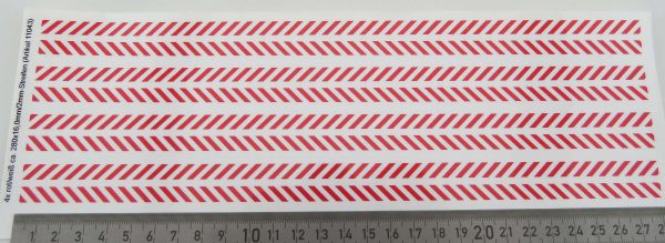 1 decal sheet with 4x double warning strips, approx. Each 280x16mm, 2,