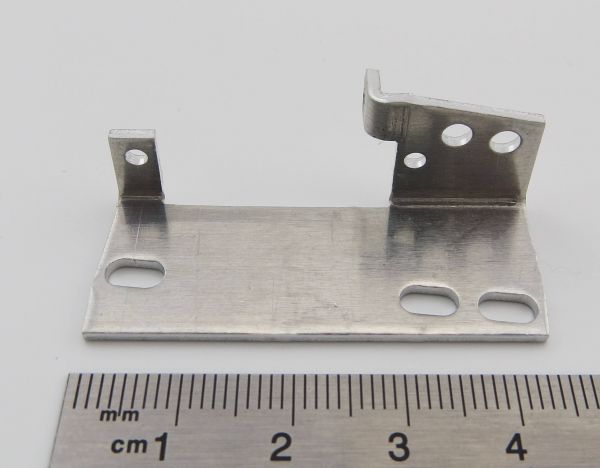 Bracket for mini servo (lock). Aluminum angle, edged, with