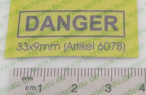Aufkleber REFLEX-Warnschild "DANGER" aus selbstklebender,
