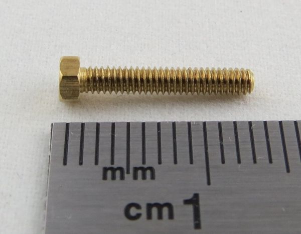 6-Kant model screw M2,0 x 12 brass SW 3,0mm addendum 1
