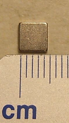 Aimant néodyme, carré, 5x5mm 2mm force de rétention d'épaisseur, haute,