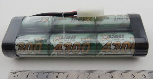 Racing battery pack with SUB-C cells, 7,2V 6 cells, 4300mAh