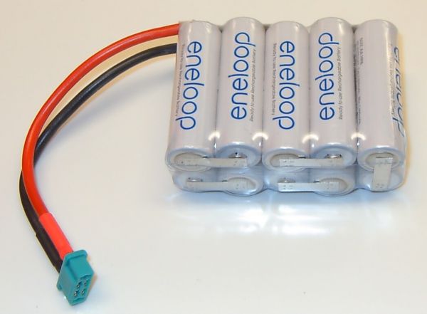 1x battery pack with 10x SANYO cells 12V, F5x2. 10 cells