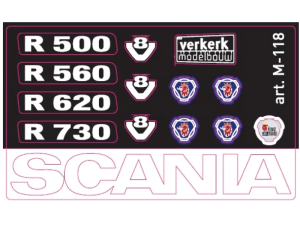 Jeu d'autocollants Verkerk pour Scania Facelift Front