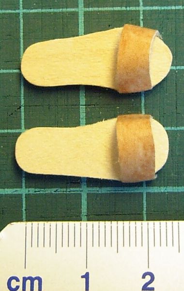 1x pantoufles en bois (paire) à propos de 2,5cm
