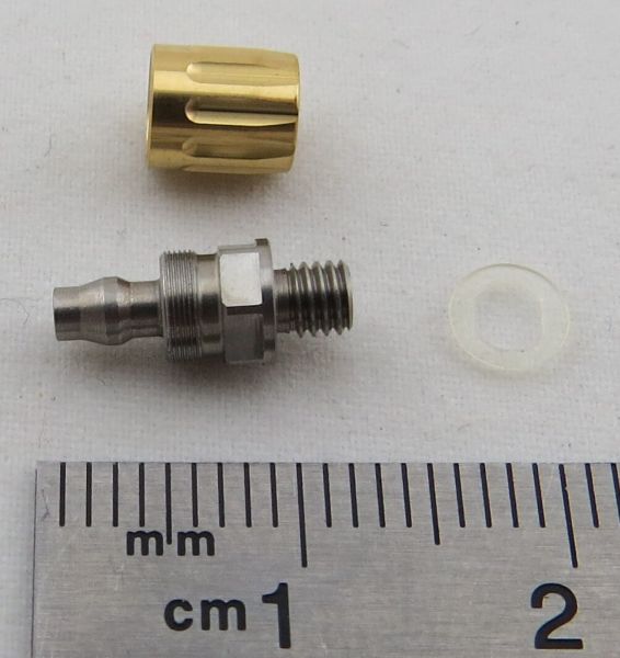 ScaleART nipple straight, made of stainless steel, for 4x2mm hose