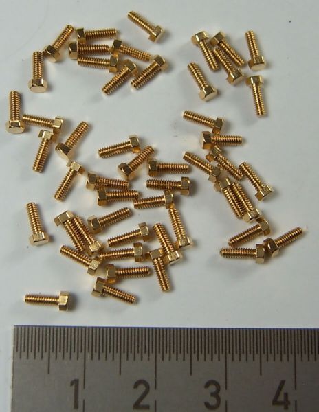 6-Kant model screw M1,6 x 5 brass SW 2,5mm addendum