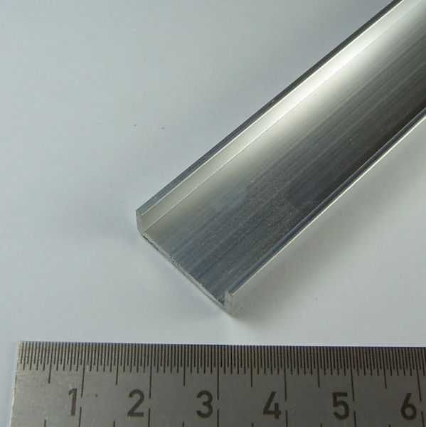 1 de aluminio de perfil en U, 1m largo 21x7x1,5mm espesor del material