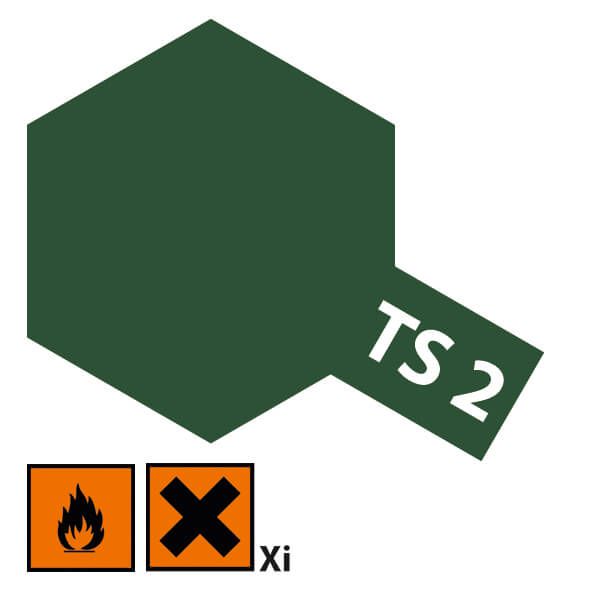 1x spraymaling tin mørk grøn, mat, TS 02 | Sprøjtemaling (Tamiya) | | | Modellbaushop